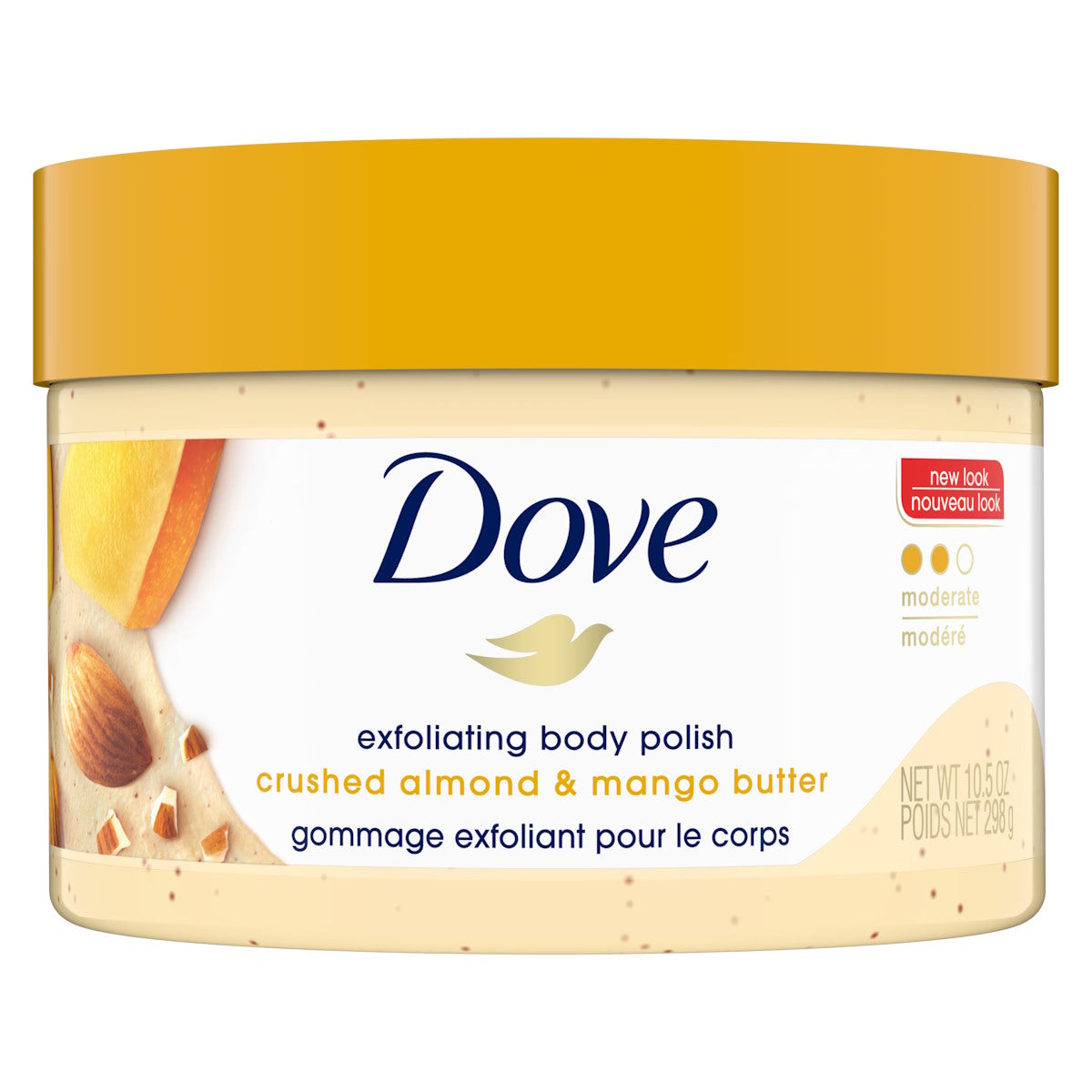 DOVE BODY POLISH CRUSHED ALMOND & MANGO BUTTER 10.5OZ 298G