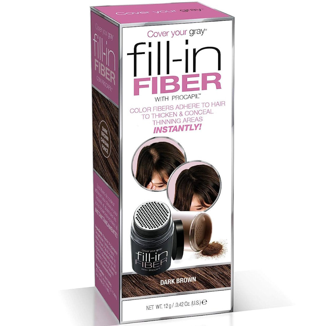 COVER YOUR GRAY FILL IN FIBER WITH PROCAPIL (DARK BROWN) 12G