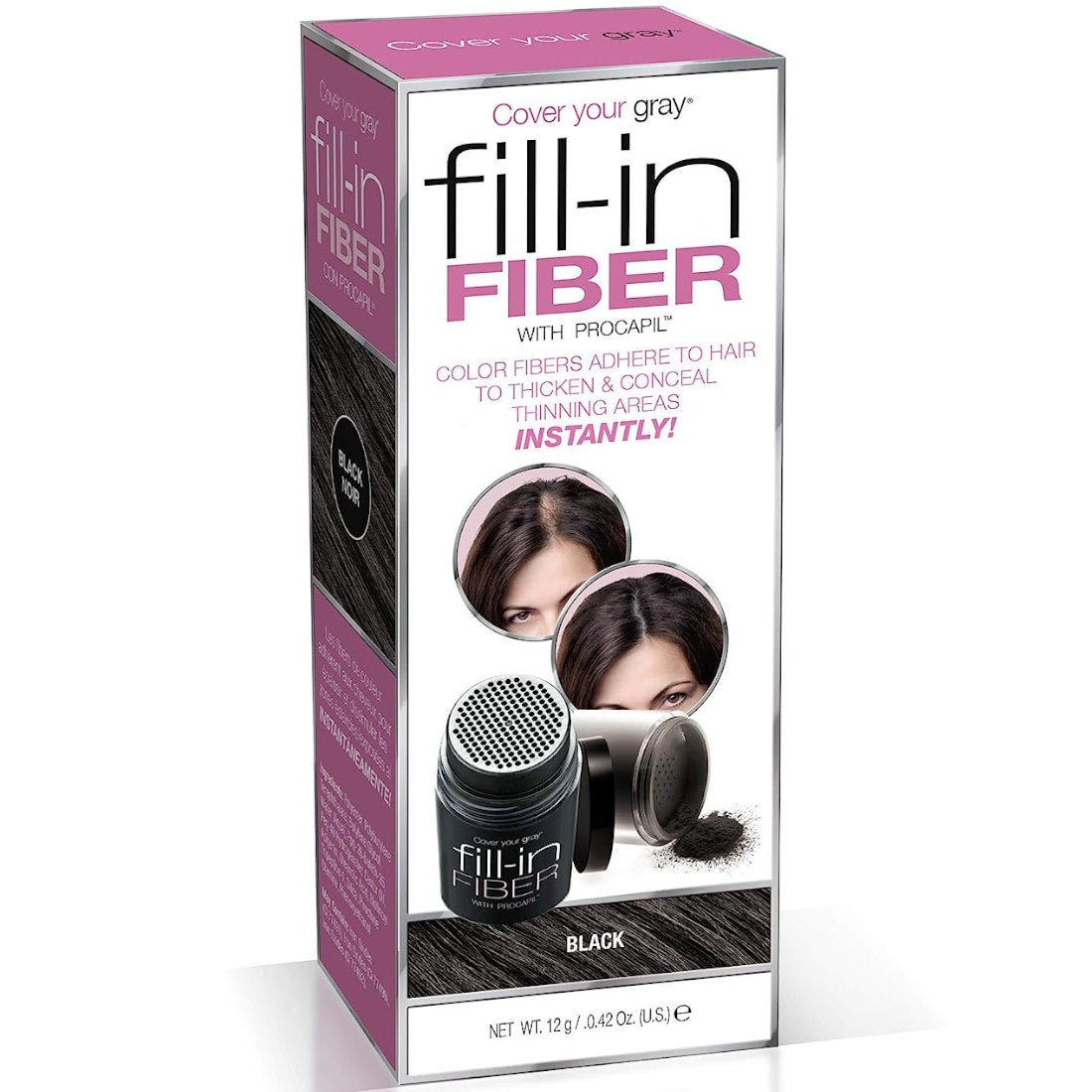 COVER YOUR GRAY FILL IN FIBER WITH PROCAPIL (BLACK) 12G