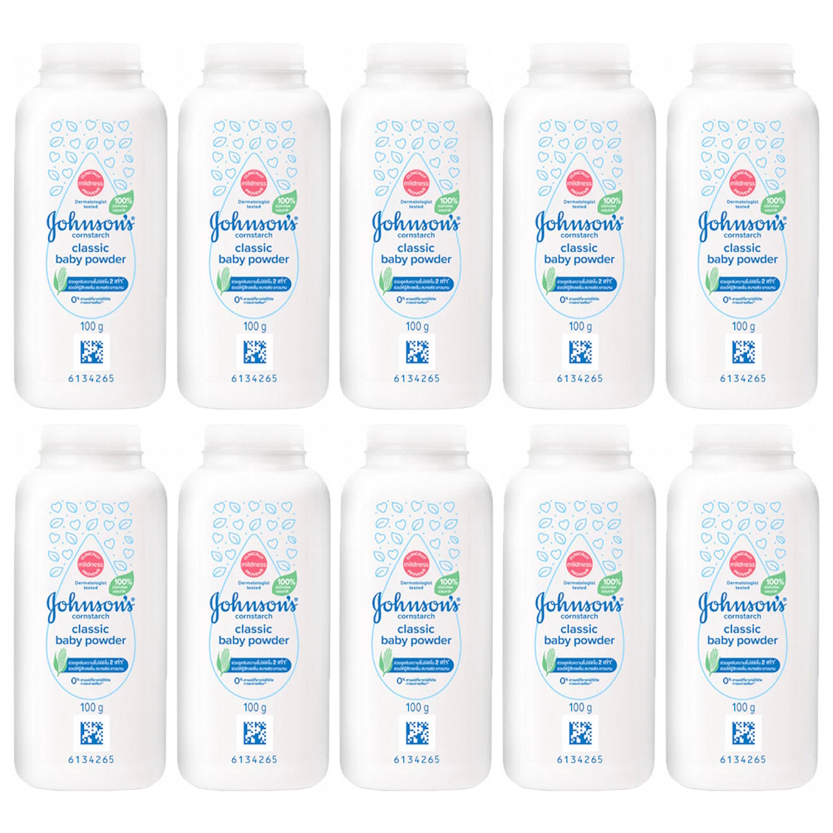 (BUNDLE OF 10) JOHNSON'S CORNSTARCH BABY POWDER CLASSIC 100G