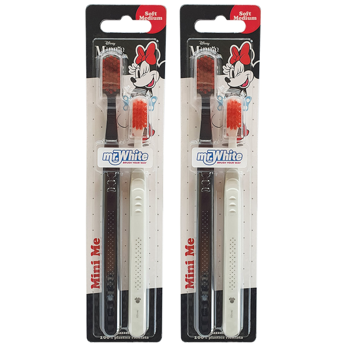 (BUNDLE OF 2) MR WHITE MINNIE MINI ME TOOTHBRUSH 2PC (SOFT MEDIUM)