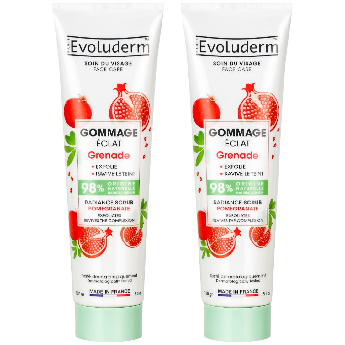 (BUNDLE OF 2) EVOLUDERM RADIANCE POMEGRANATE FACIAL SCRUB 150G
