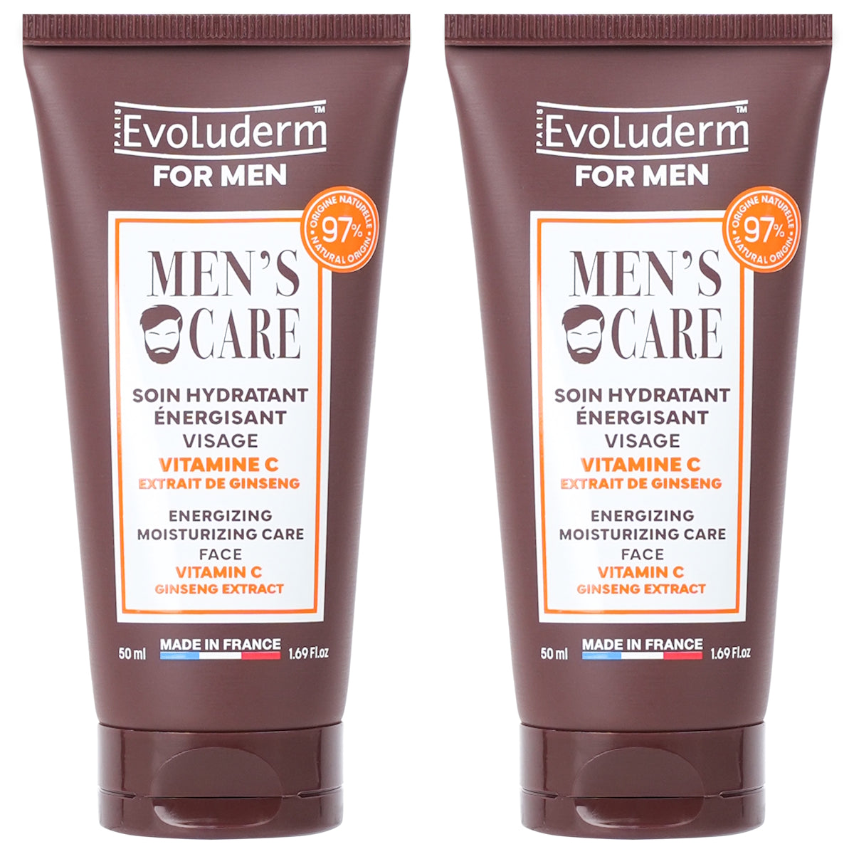 (BUNDLE OF 2) EVOLUDERM MEN'S CARE ENERGIZING MOISTURIZING CARE 50ML (EXP12/2027)