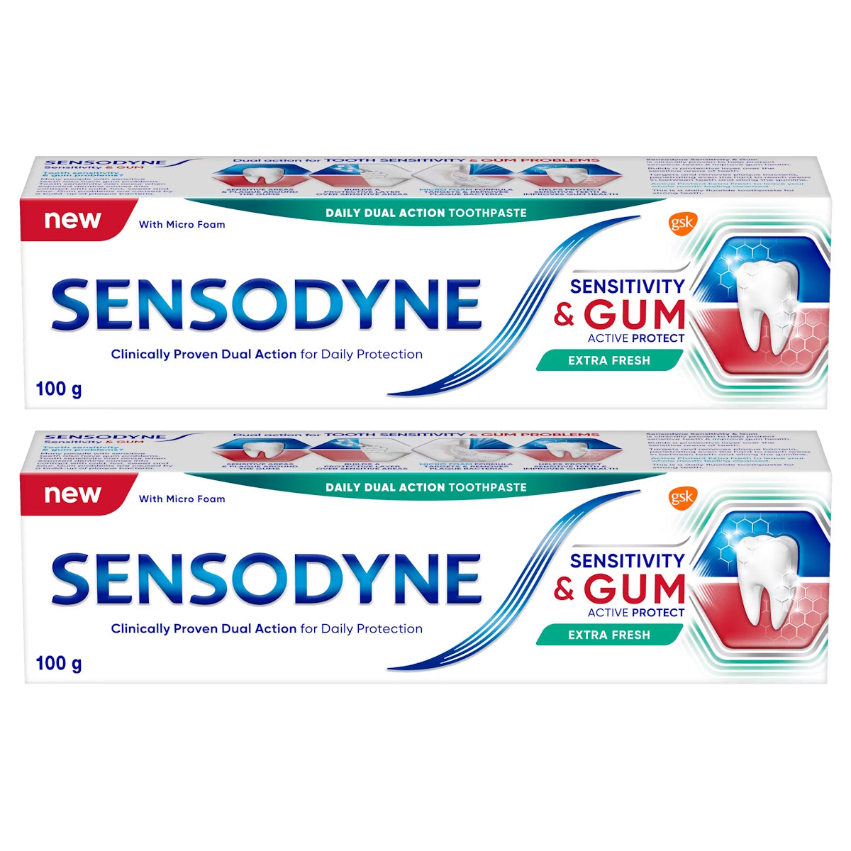 (BUNDLE OF 2) SENSODYNE SENSITIVITY & GUM EXTRA FRESH 100G
