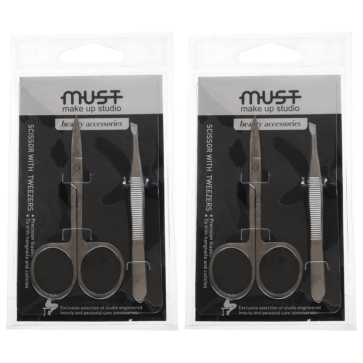 (BUNDLE OF 2) MUST 6421 SCISSORS WITH TWEEZERS SET