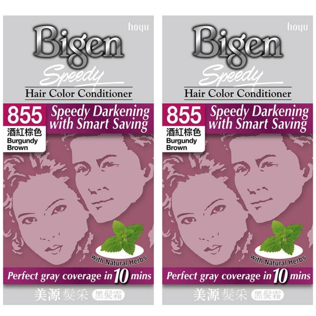 (BUNDLE OF 2) BIGEN SPEEDY HAIR COLOR CONDITIONER 855 BURGUNDY BROWN