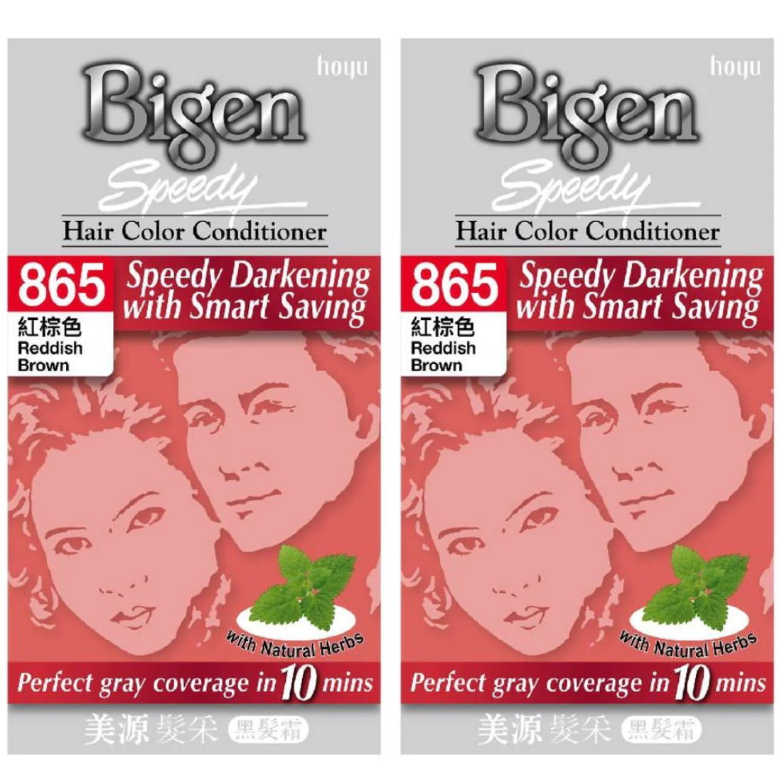 (BUNDLE OF 2) BIGEN SPEEDY HAIR COLOR CONDITIONER 865 REDDISH BROWN