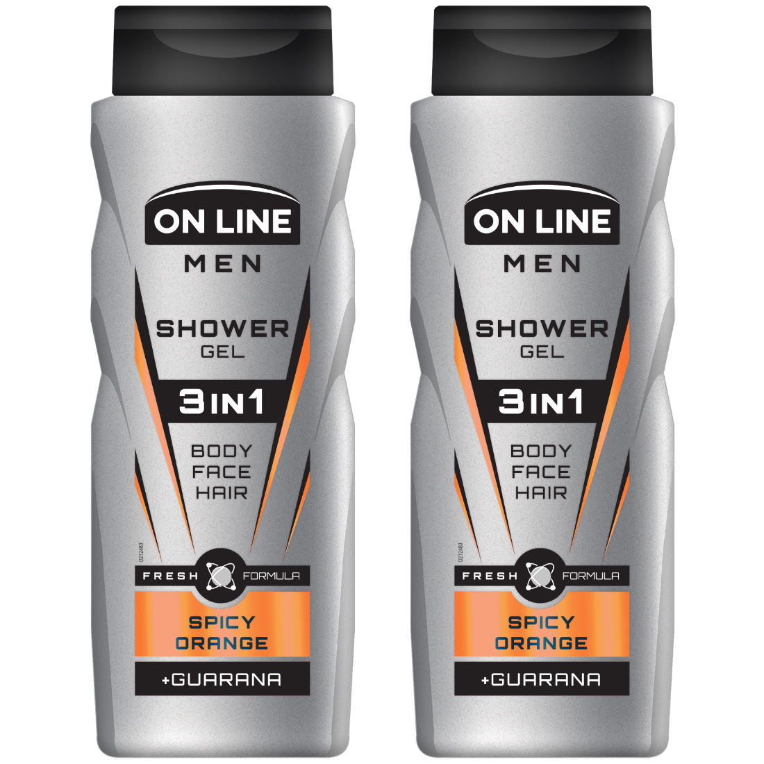 (BUNDLE OF 2) ON LINE MEN SHOWER GEL 3 IN 1 SPICY ORANGE 400ML (EXP:06/2027)