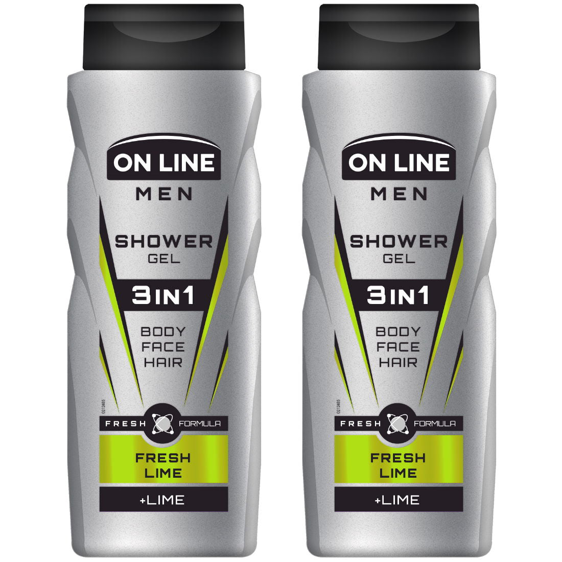 (BUNDLE OF 2) ON LINE MEN SHOWER GEL 3 IN 1 FRESH LIME 400ML