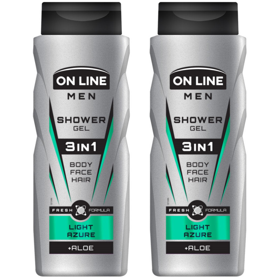 (BUNDLE OF 2) ON LINE MEN SHOWER GEL 3 IN 1 LIGHT AZURE 400ML