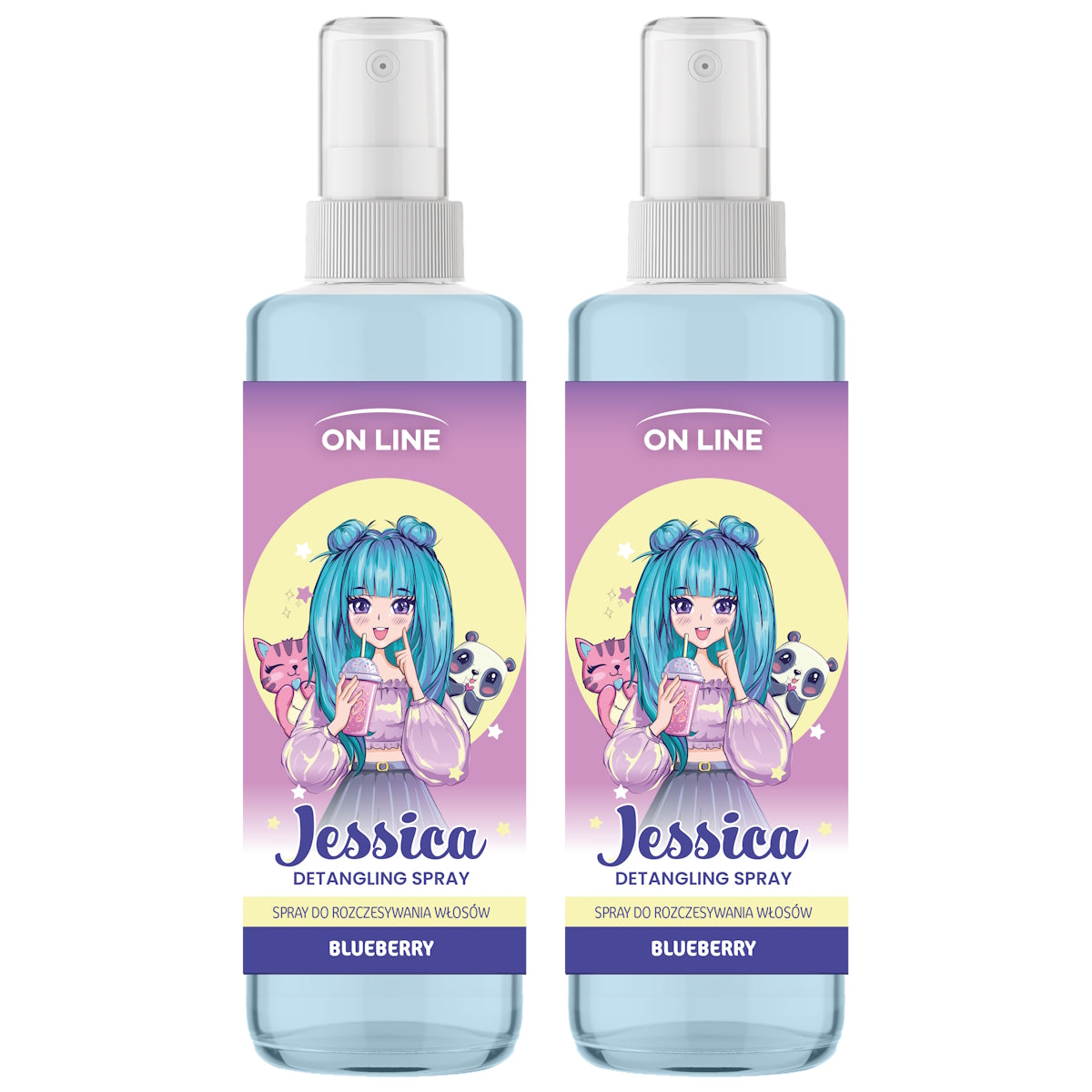 (BUNDLE OF 2) ON LINE KIDS DETANGLING SPRAY JESSICA BLUEBERRY 200ML