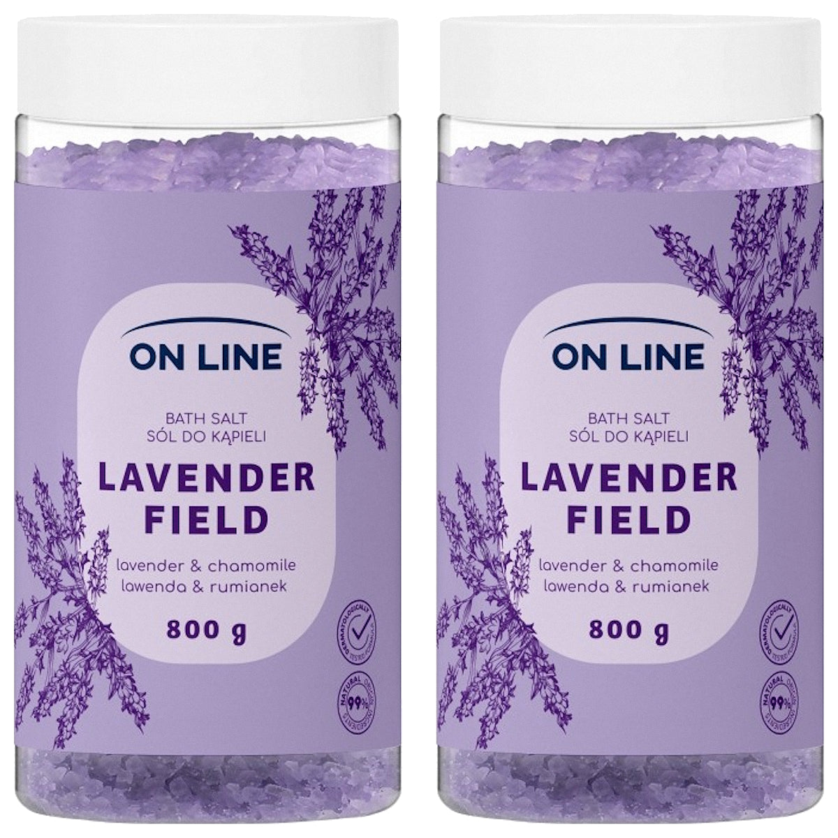 (BUNDLE OF 2) ON LINE BATH SALT LAVENDER FIELD 800G