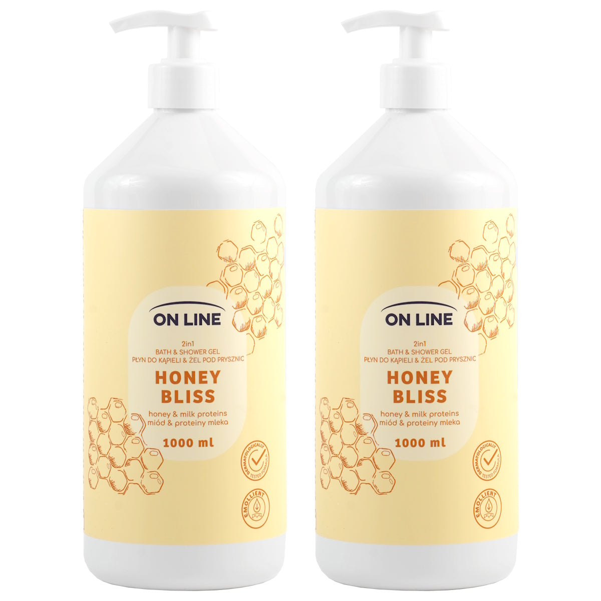 (BUNDLE OF 2) ON LINE BATH & SHOWER GEL HONEY BLISS 1000ML