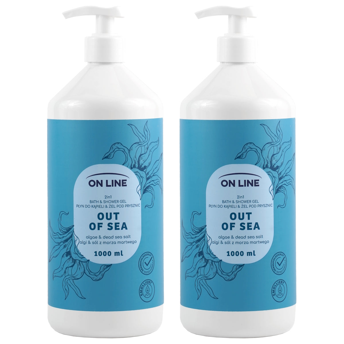(BUNDLE OF 2) ON LINE BATH & SHOWER GEL OUT OF SEA 1000ML