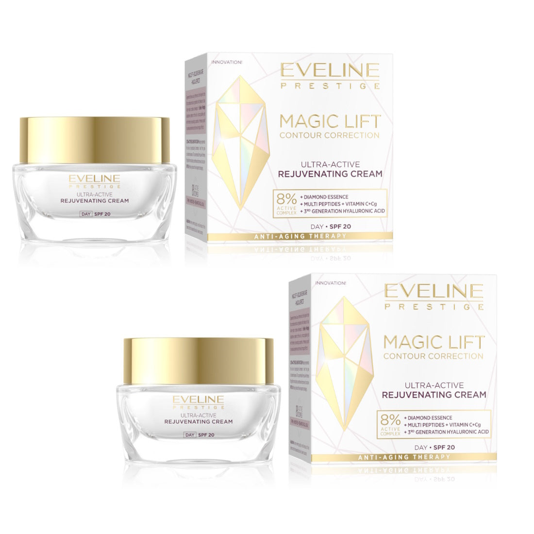 (BUNDLE OF 2) EVELINE MAGIC LIFT CONTOUR CORRECTION ULTRA-ACTIVE REJUVENATING DAY CREAM SPF 20 50ML (EXP:12/2026)