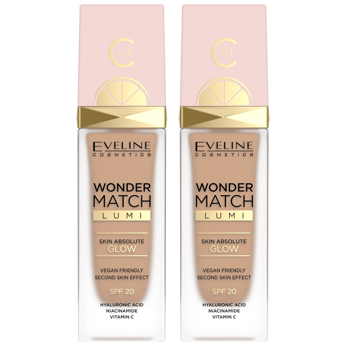 (BUNDLE OF 2) EVELINE WONDER MATCH LUMI FOUNDATION SPF 20 NO.25 SAND BEIGE 30ML