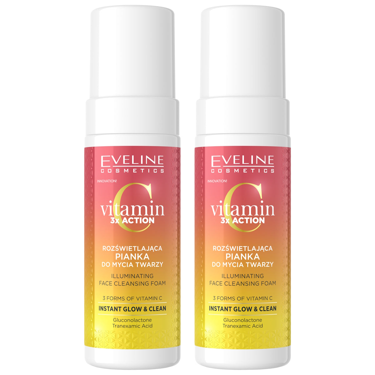 (BUNDLE OF 2) EVELINE VITAMIN C 3X ACTION ILLUMINATING FACE CLEANSING FOAM 150ML