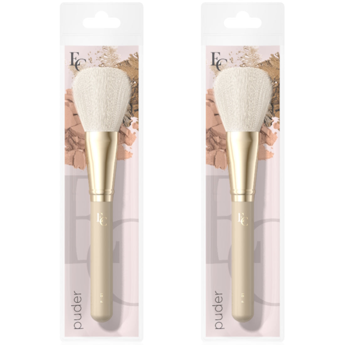 (BUNDLE OF 2) EVELINE MAKE UP BRUSH FOR LOOSE, PRESSED AND MINERAL POWDER, FAKE GOAT, F01