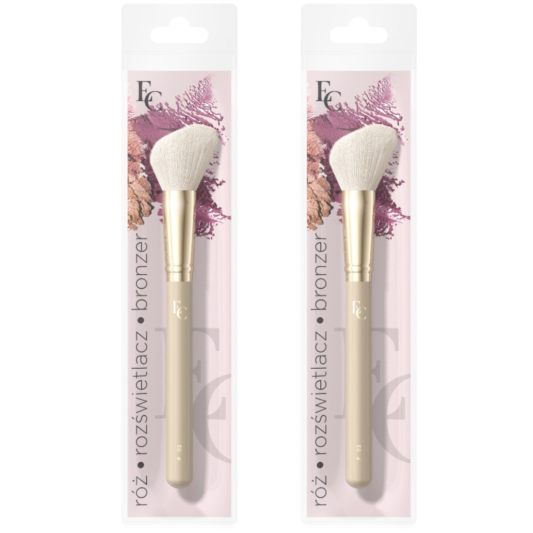 (BUNDLE OF 2) EVELINE MAKE UP BRUSH FACIAL CONTOUR MODELING, FAKE GOAT, F02