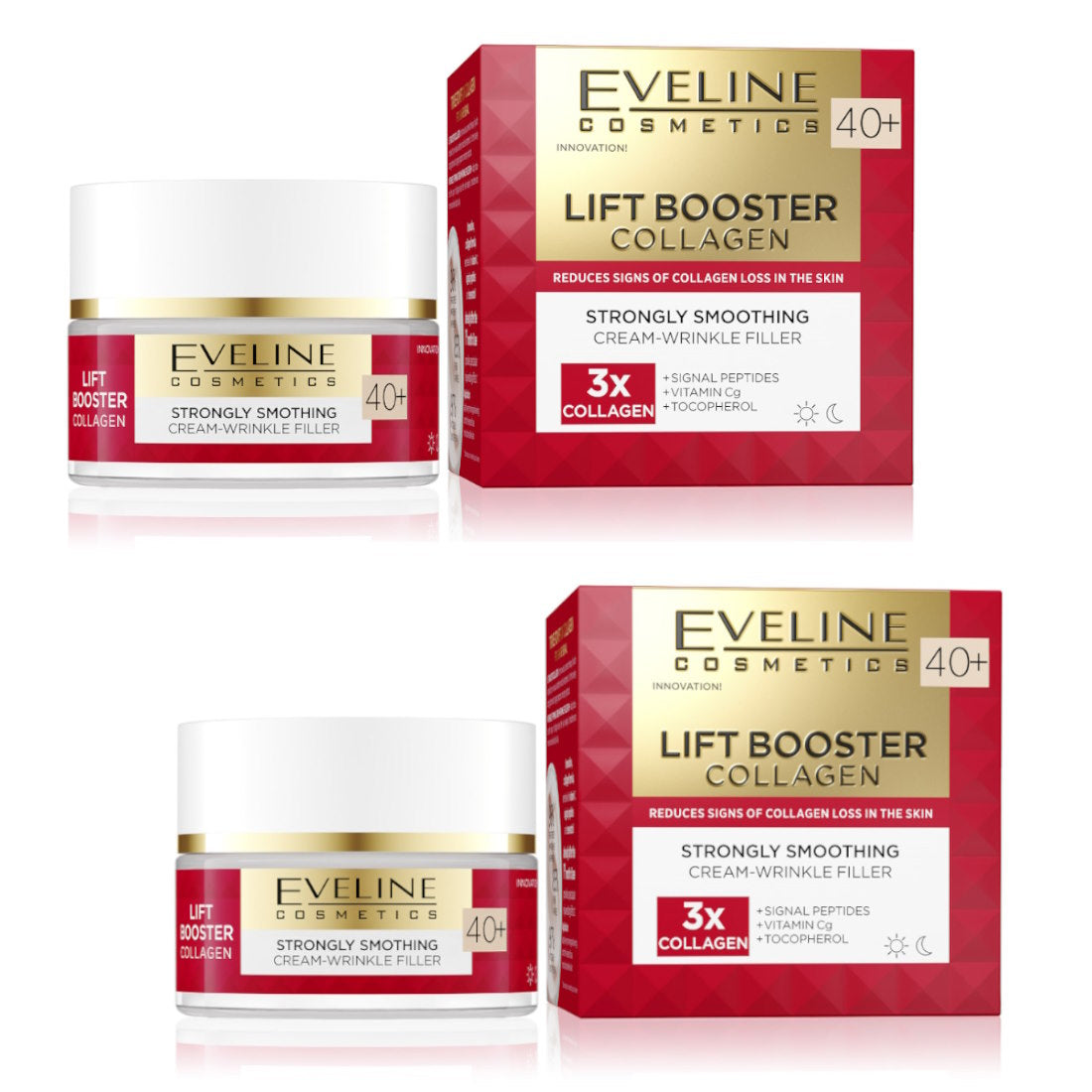 (BUNDLE OF 2) EVELINE LIFT BOOSTER COLLAGEN STRONGLY SMOOTHING 40+ 50ML  (EXP:10/2027)