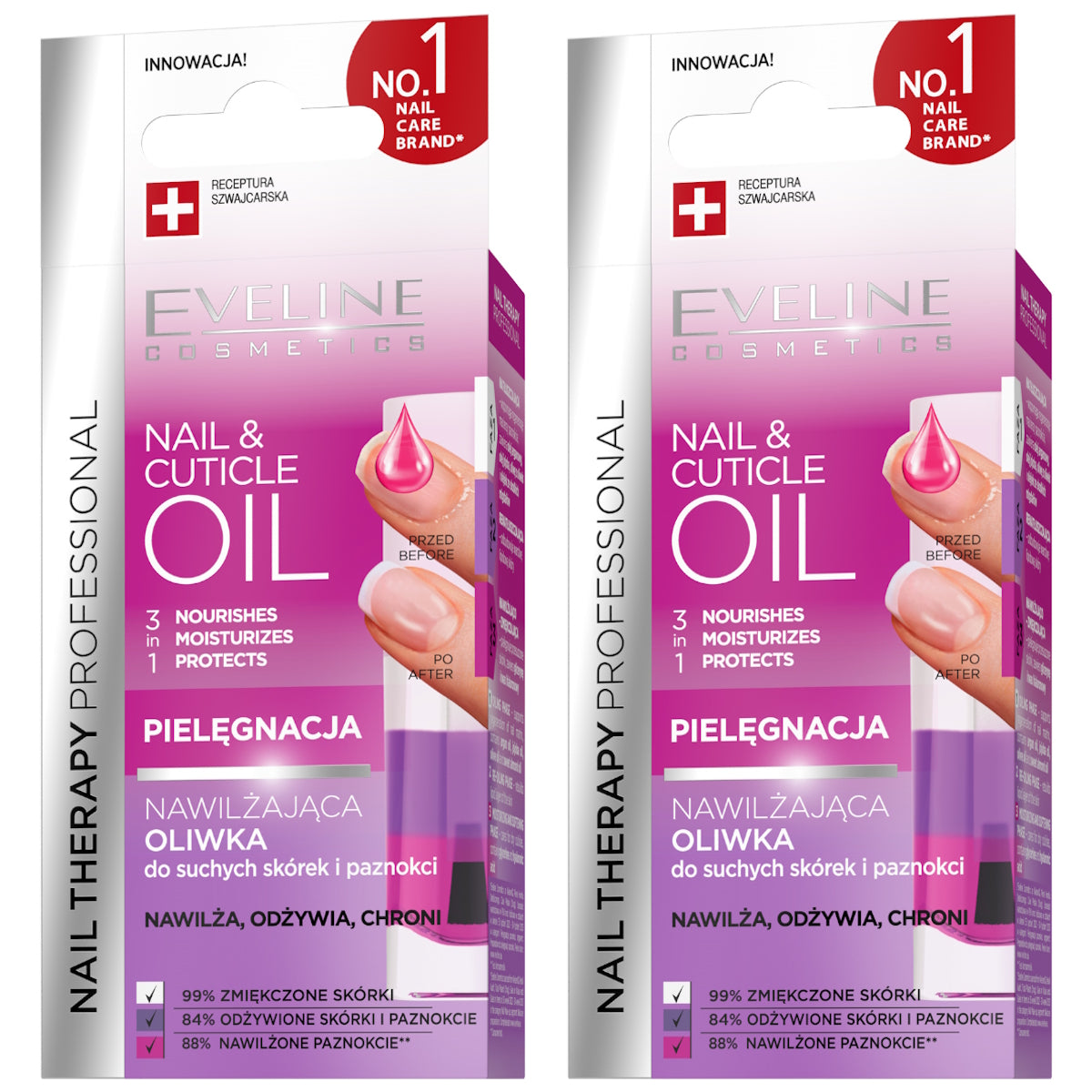 (BUNDLE OF 2) EVELINE NAIL THERAPY PROFESSIONAL 3 IN 1 NAIL & CUTICLE OIL 8ML