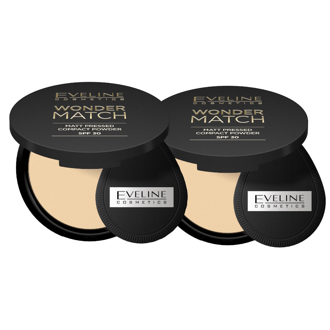 (BUNDLE OF 2) EVELINE WONDER MATCH MATT PRESSED COMPACT POWDER SPF 30 NO 02 MEDIUM BEIGE 8G (EXP:03/2027)