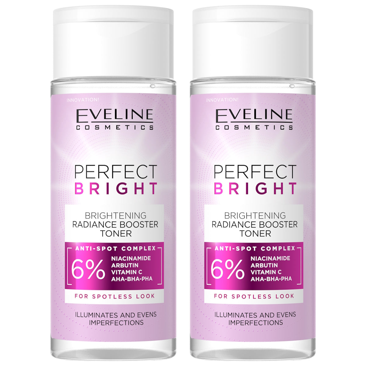 (BUNDLE OF 2) EVELINE PERFECT BRIGHT BRIGHTENING RADIANCE BOOSTER TONER 150ML