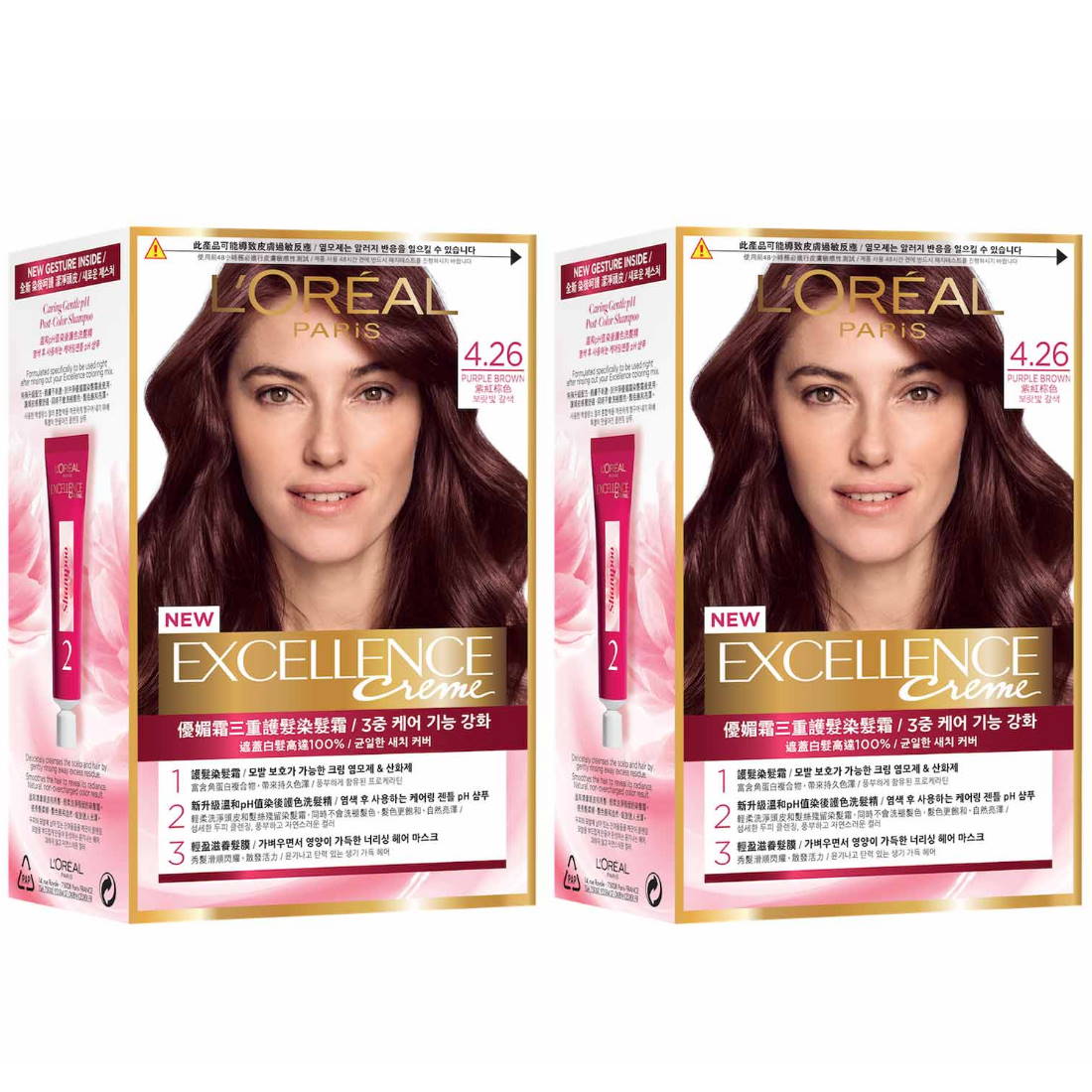 (Bundle of 2) L'Oreal Excellence Creme 4.26 Purple Brown