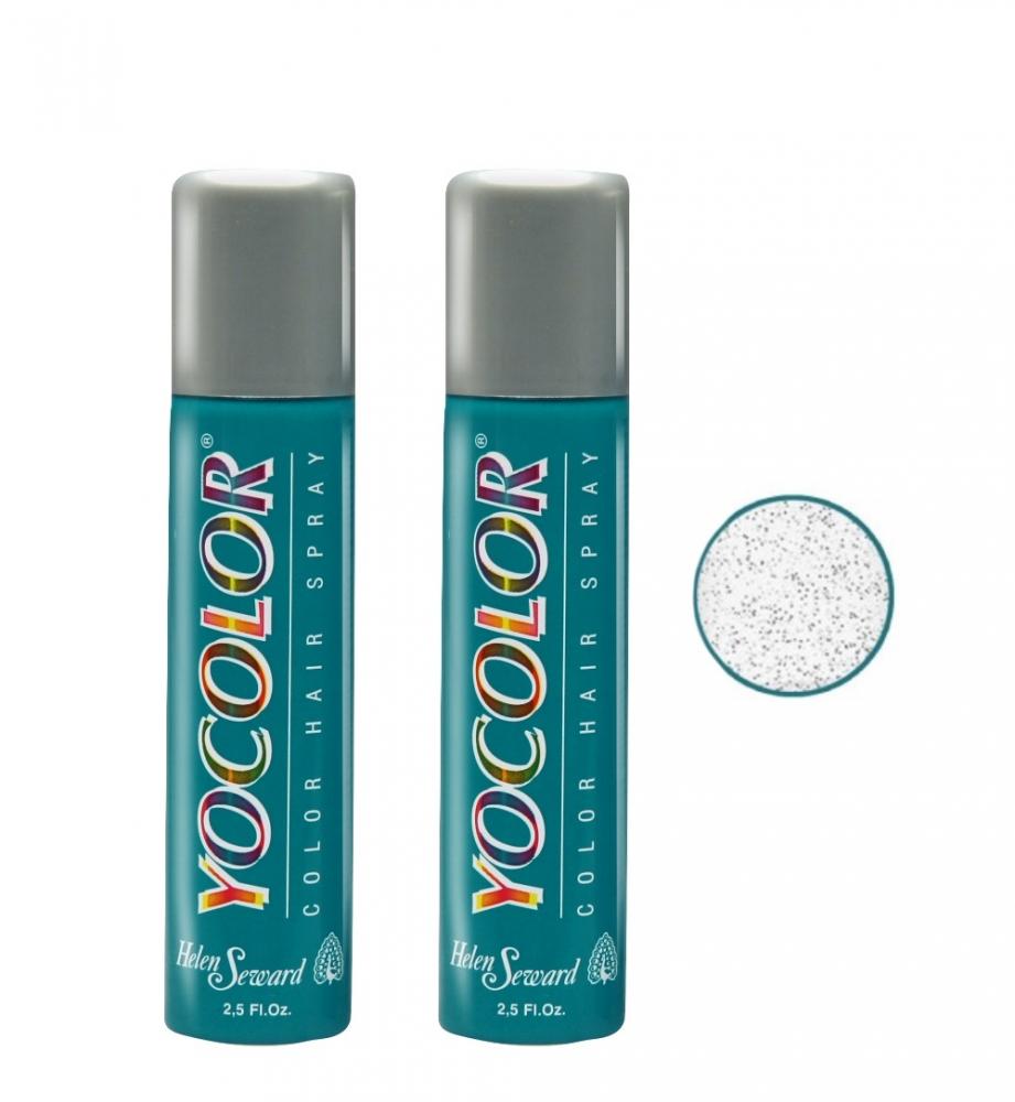 (BUNDLE OF 2) HELEN SEWARD YOCOLOR COLOR HAIR SPRAY 75ML GLITTER ARGENTO