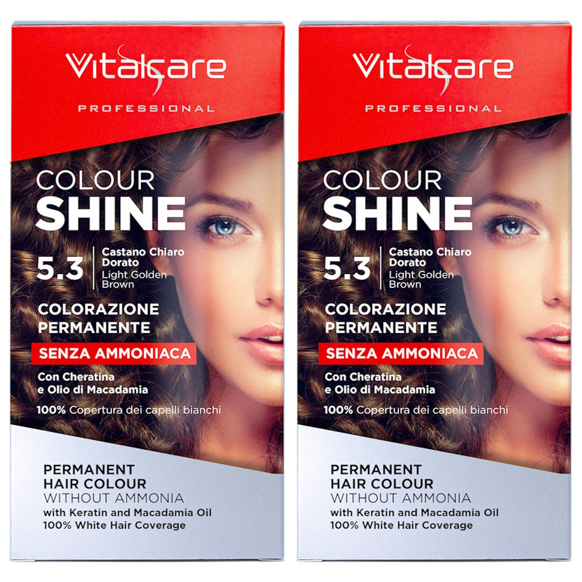 (BUNDLE OF 2) VITALCARE COLOUR SHINE WITH KERATIN #5.3 (LIGHT GOLDEN BROWN)