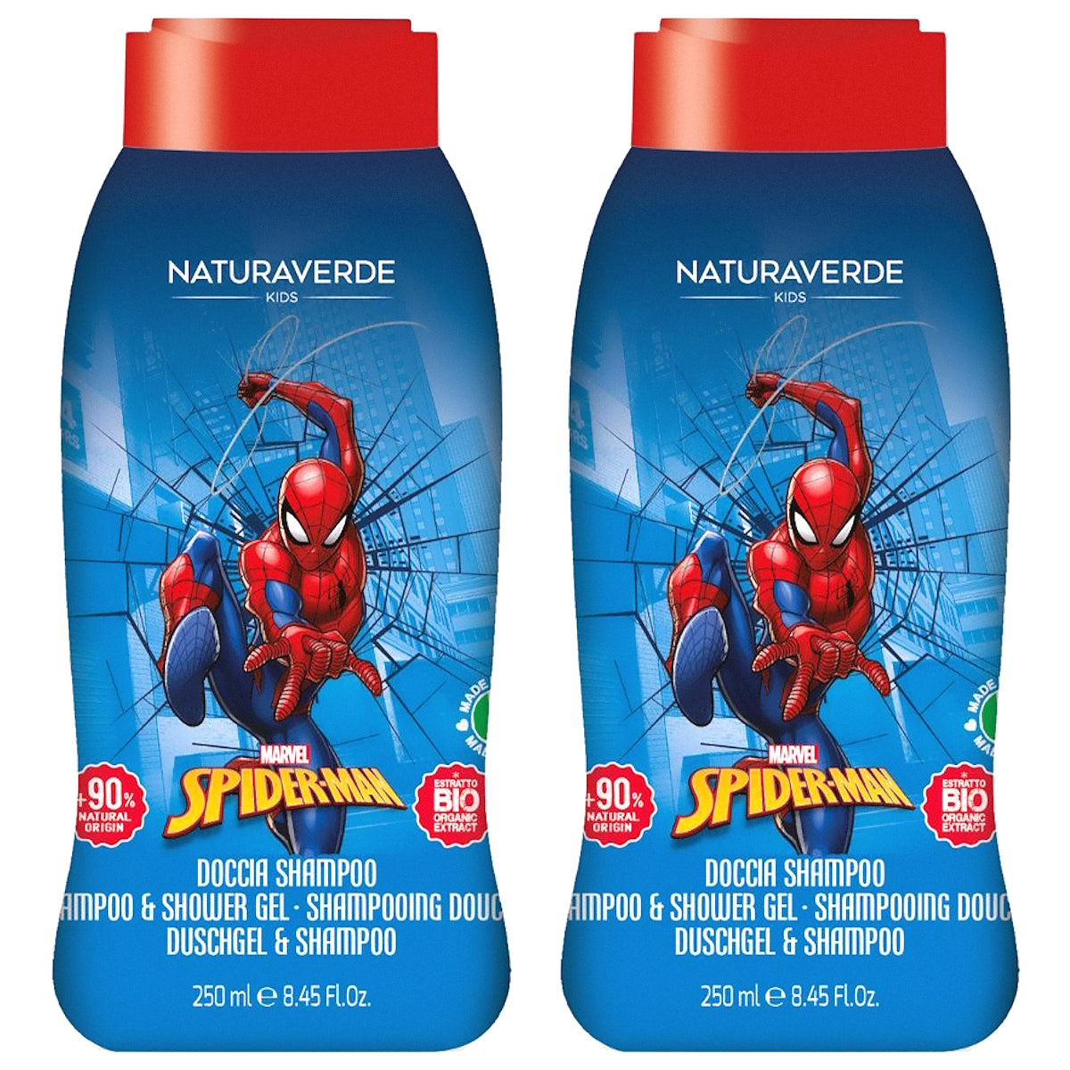 (BUNDLE OF 2) NATURAVERDE SPIDERMAN SHAMPOO & SHOWER GEL 250ML