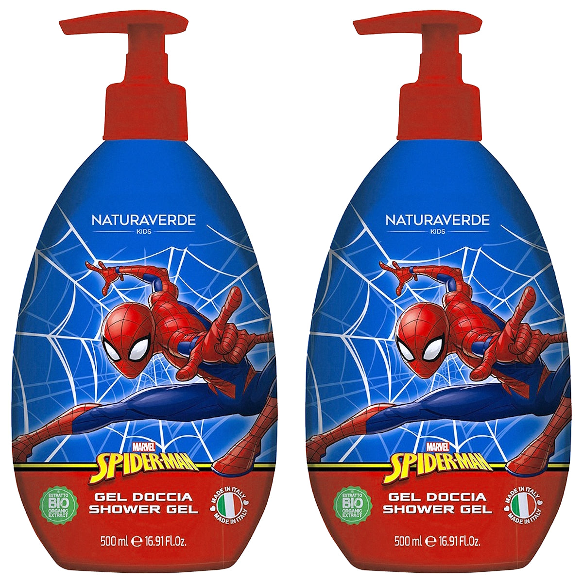 NATURAVERDE SPIDER-MAN SHOWER GEL 500ML X 2