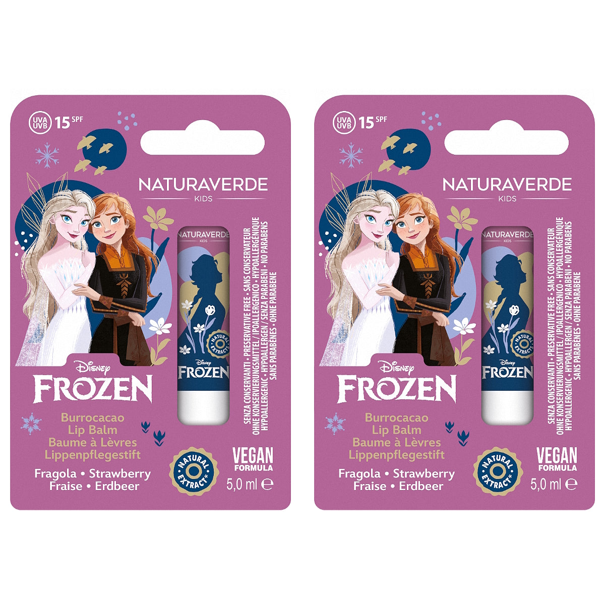 (BUNDLE OF 2) NATURAVERDE FROZEN II LIP BALM STRAWBERRY SPF15 5ML