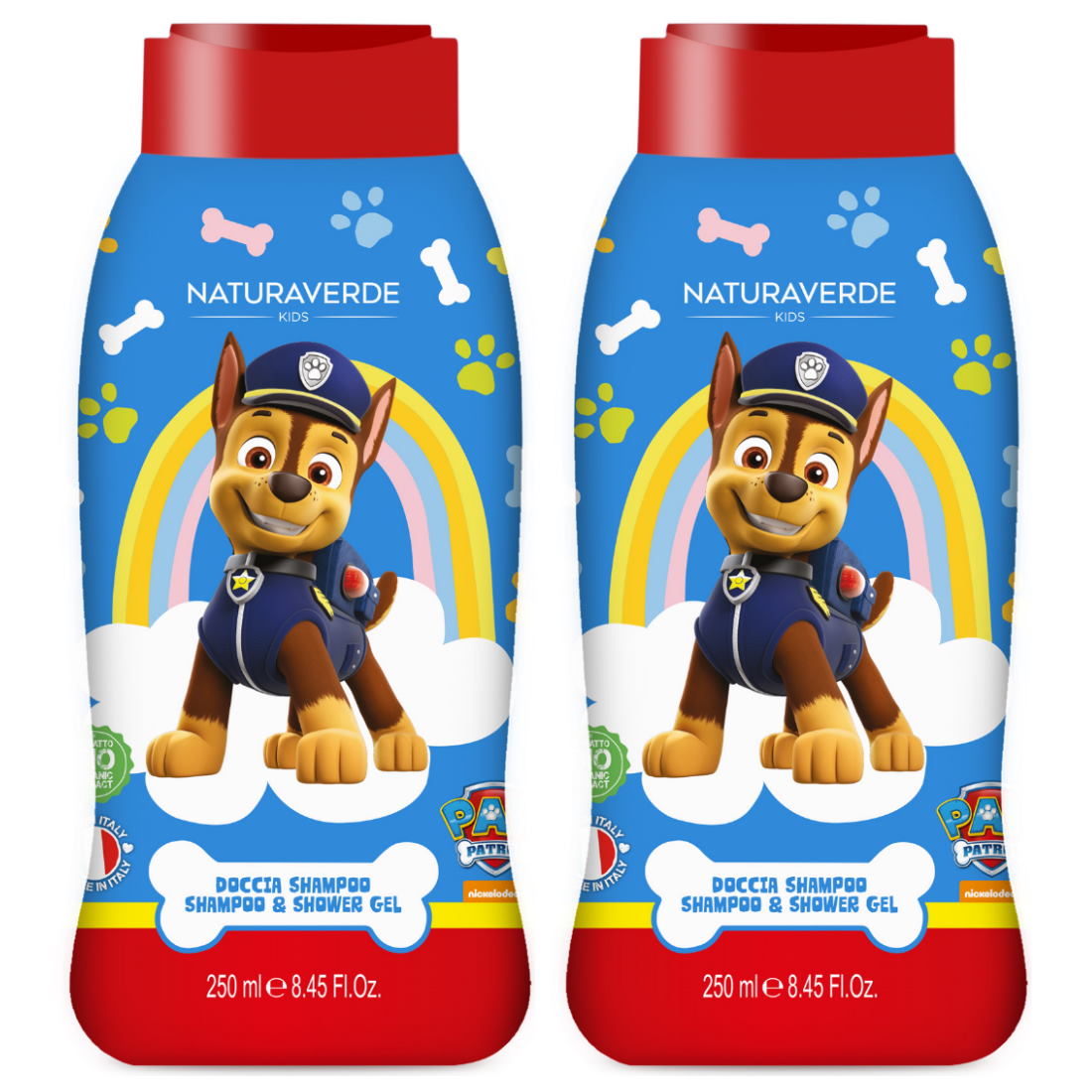 (BUNDLE OF 2) NATURAVERDE PAW PATROL SHAMPOO & SHOWER GEL 250ML
