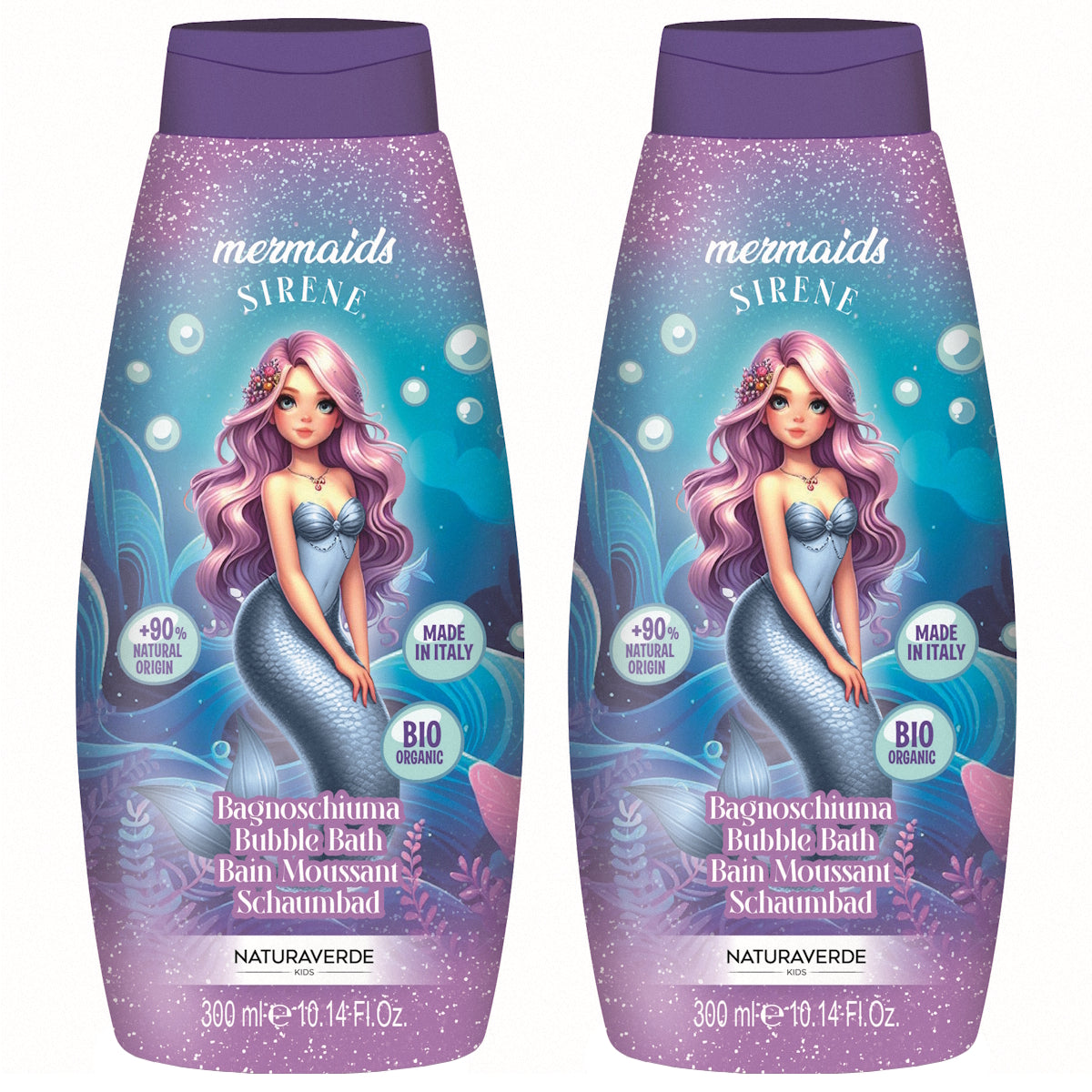 (BUNDLE OF 2) NATURAVERDE MERMAIDS SIRENE BUBBLE BATH 300ML