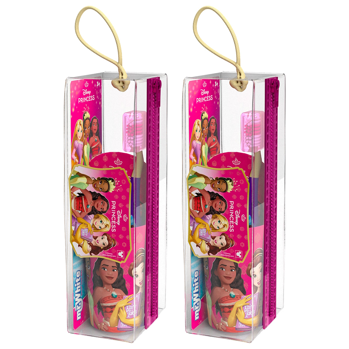 (BUNDLE OF 2) MR WHITE DISNEY PRINCESS TRAVEL KIT TOOTHBRUSH WITH TOOTHPASTE 75ML