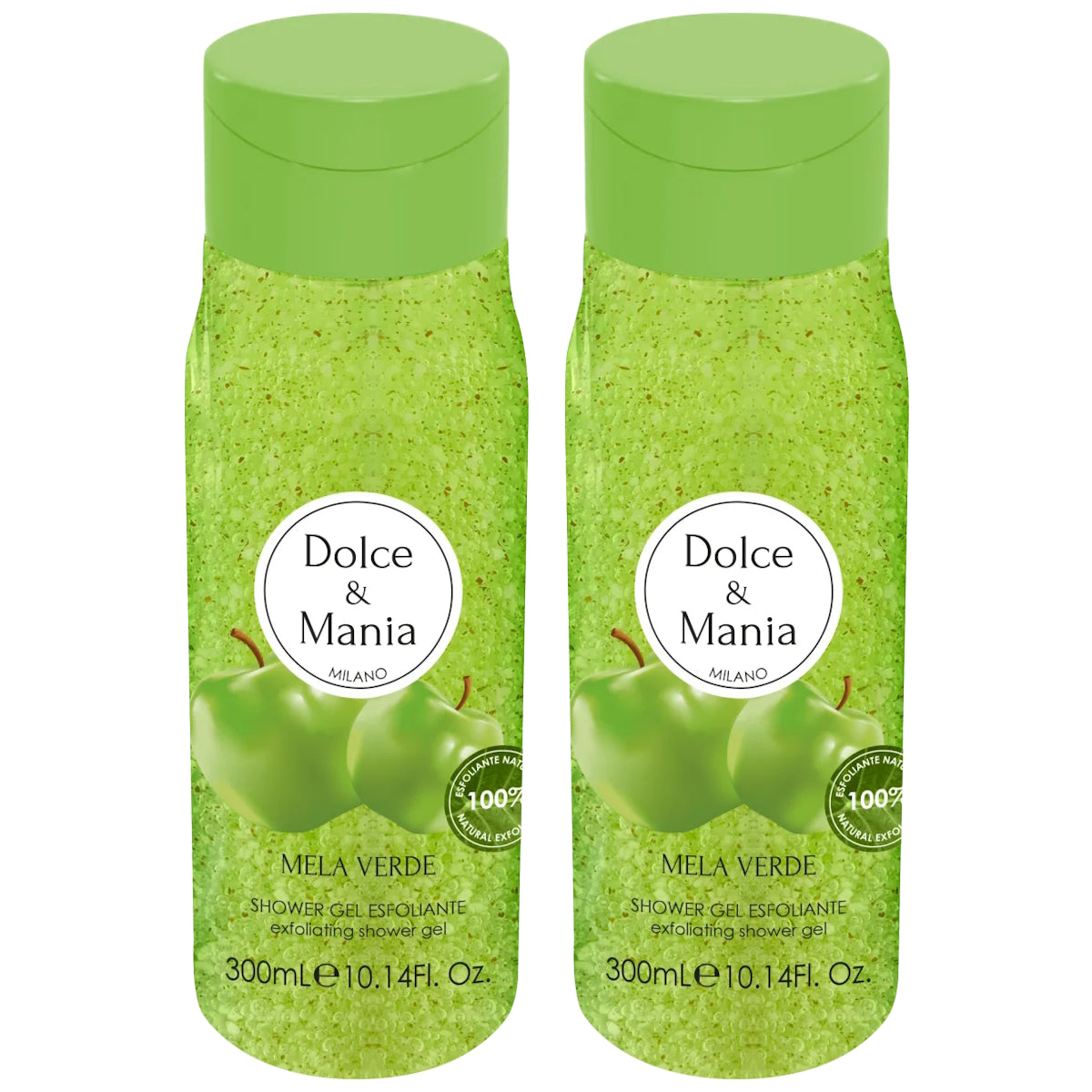 (BUNDLE OF 2) DOLCE & MANIA GREEN APPLE SHOWER GEL SCRUB 300ML
