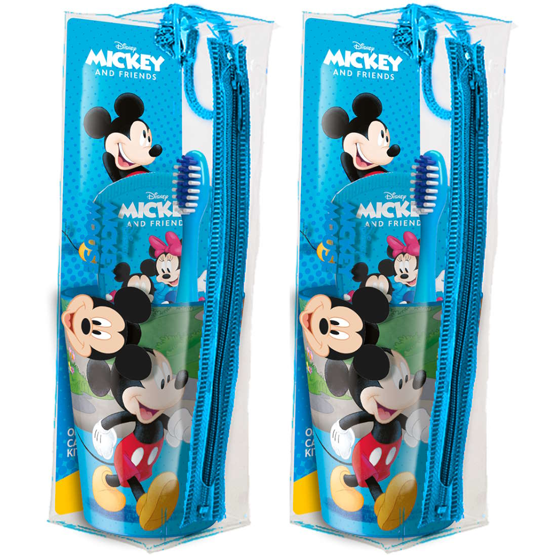 (BUNDLE OF 2) MR WHITE MICKEY TRAVEL KIT TOOTHBRUSH WITH TOOTHPASTE 75ML