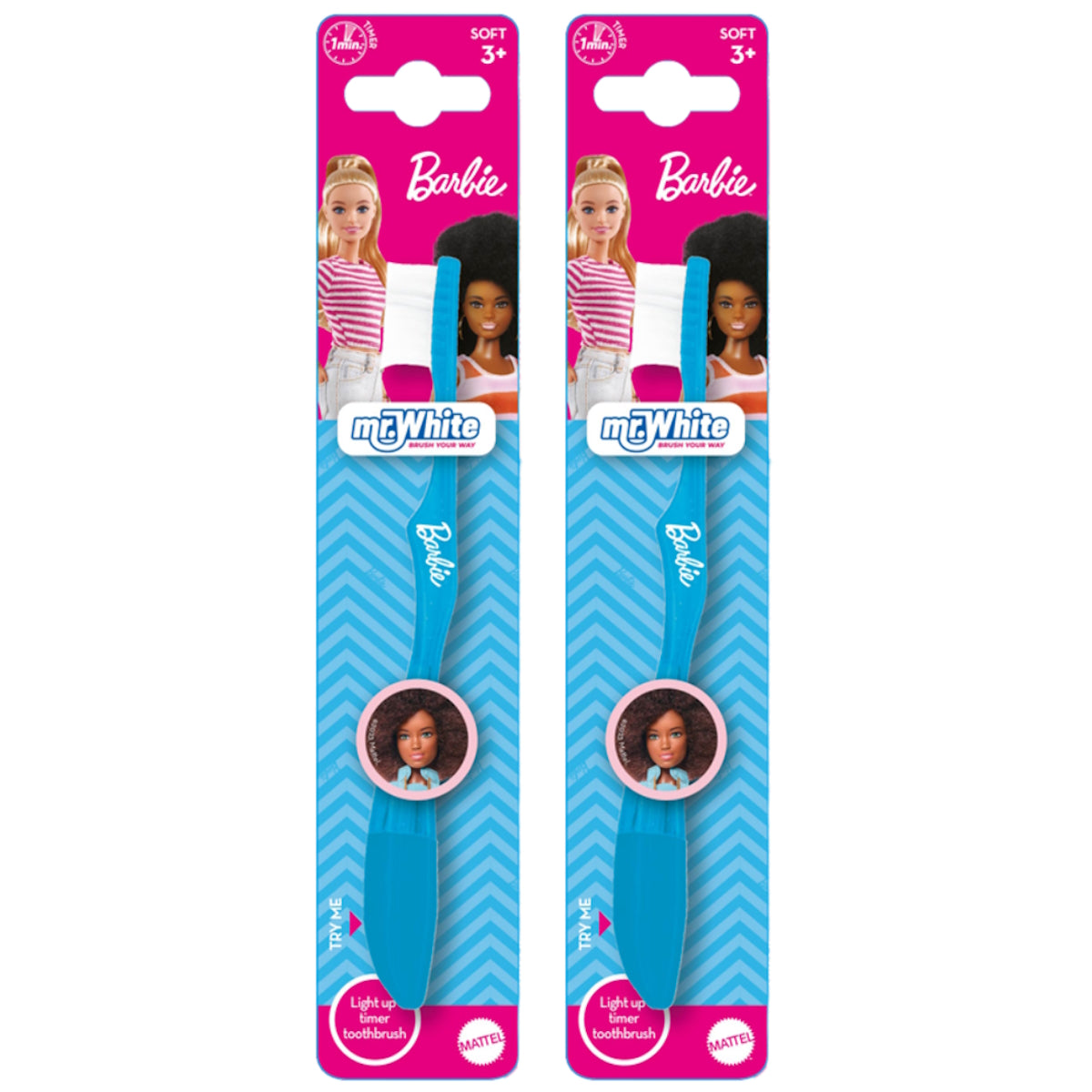 (BUNDLE OF 2) MR WHITE BARBIE FLASHING TOOTHBRUSH (SOFT)