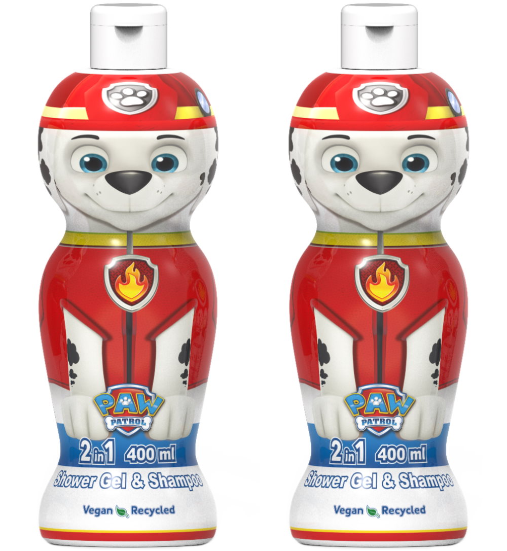 (BUNDLE OF 2) AIR VAL PAW PATROL MARSHALL 1D SHOWER GEL & SHAMPOO 2 IN 1 400ML