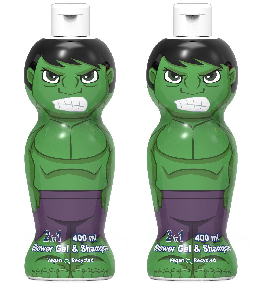(BUNDLE OF 2) AIR VAL HULK 1D SHOWER GEL & SHAMPOO 2 IN 1 400ML