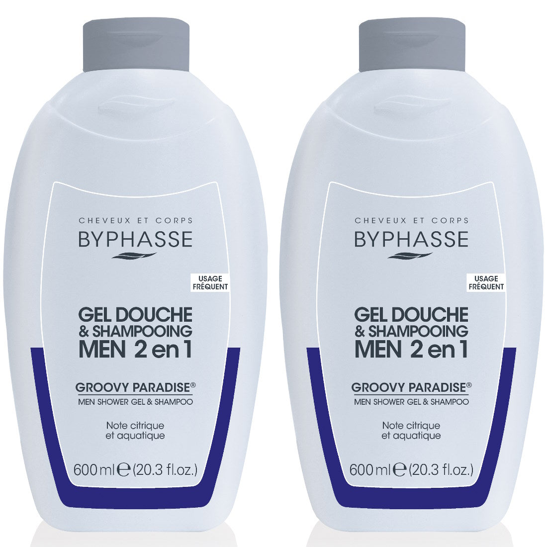 (BUNDLE OF 2) BYPHASSE GROOVY PARADISE MEN 2 IN 1 SHOWER GEL & SHAMPOO 600ML