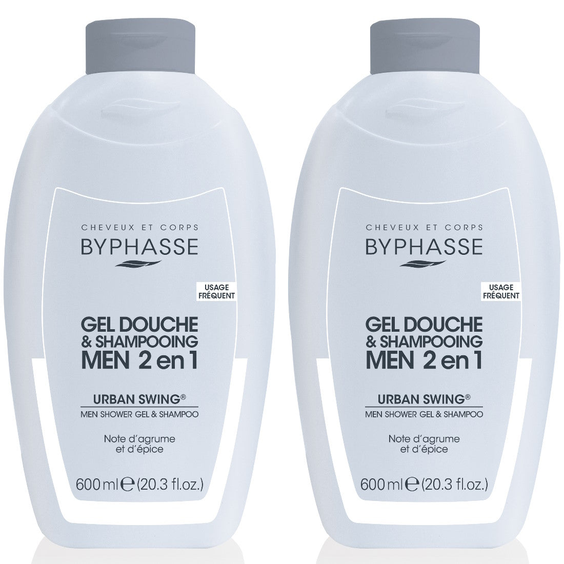 (BUNDLE OF 2) BYPHASSE URBAN SWING MEN 2 IN 1 SHOWER GEL & SHAMPOO 600ML