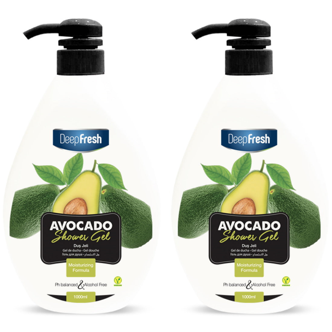 (BUNDLE OF 2) DEEP FRESH SHOWER GEL AVOCADO 1000ML