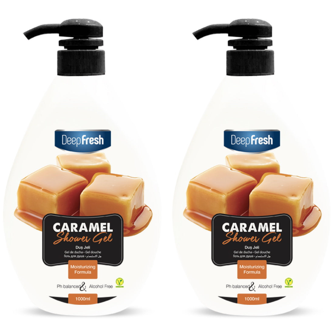 (BUNDLE OF 2) DEEP FRESH SHOWER GEL CARAMEL 1000ML (EXP:04/2027)
