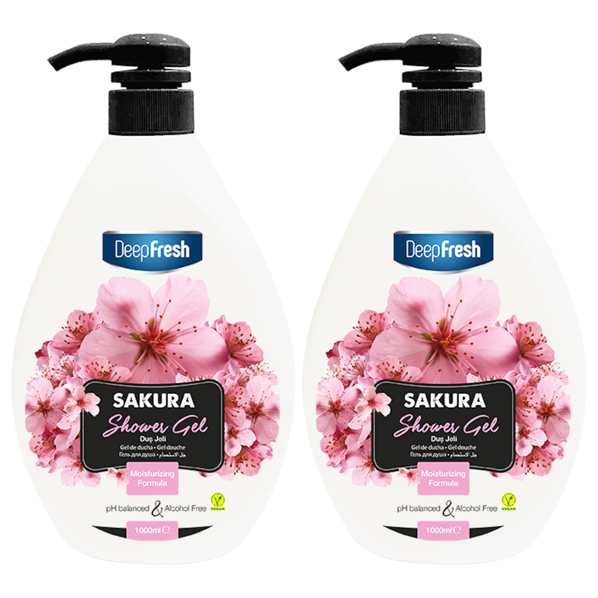(BUNDLE OF 2) DEEP FRESH SHOWER GEL SAKURA 1000ML