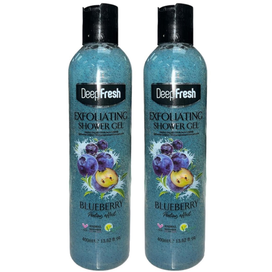 (BUNDLE OF 2) DEEP FRESH EXFOLIATING SHOWER GEL BLUEBERRY 400ML