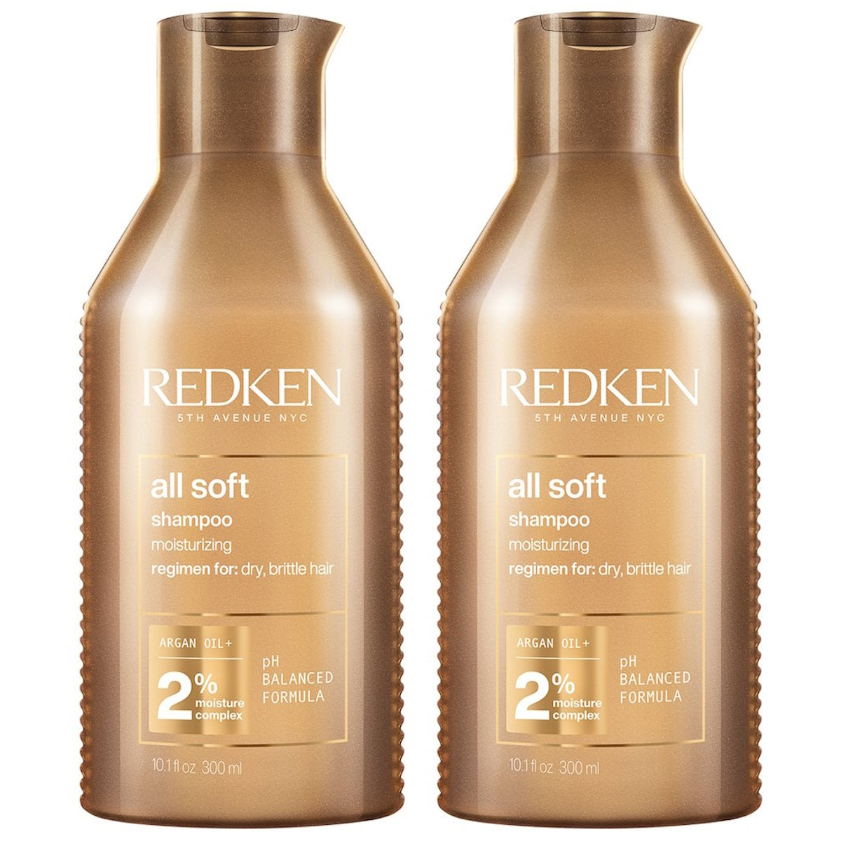 (BUNDLE OF 2) REDKEN ALL SOFT SHAMPOO 300ML