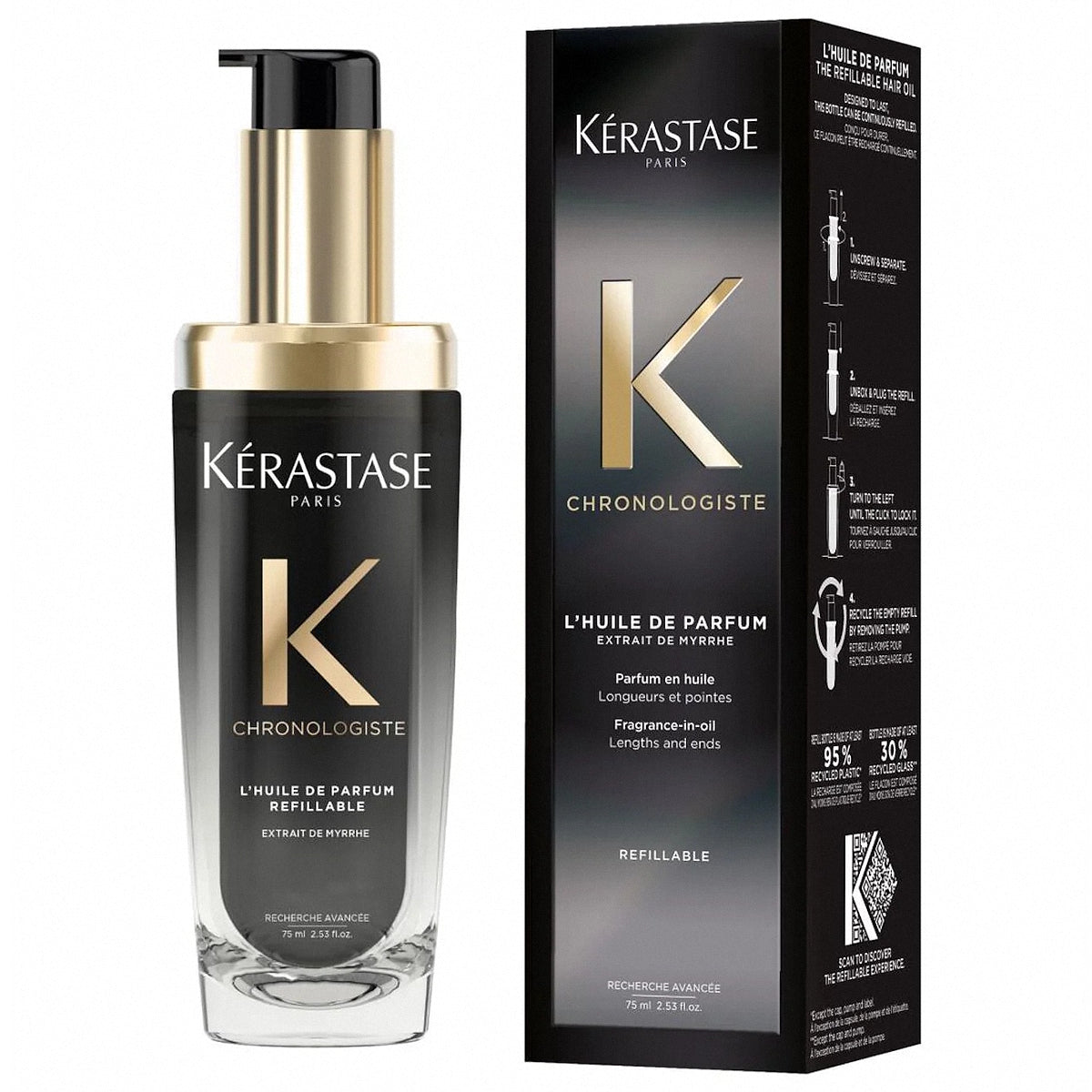 KERASTASE CHRONOLOGISTE L'HUILE DE PARFUM FRAGRANCE-IN-OIL REFILLABLE 75ML
