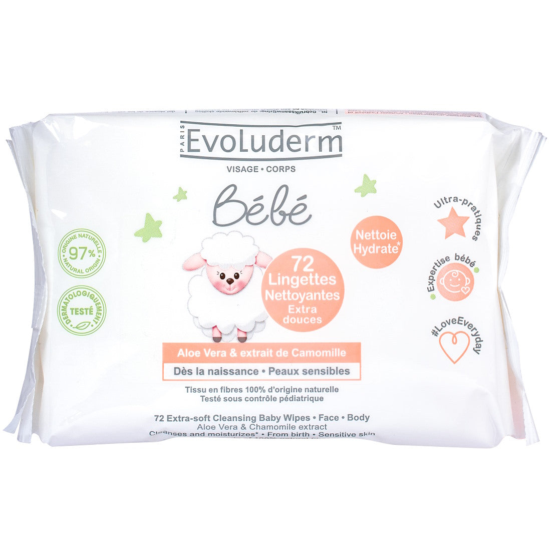 EVOLUDERM BABY WIPES (72S)